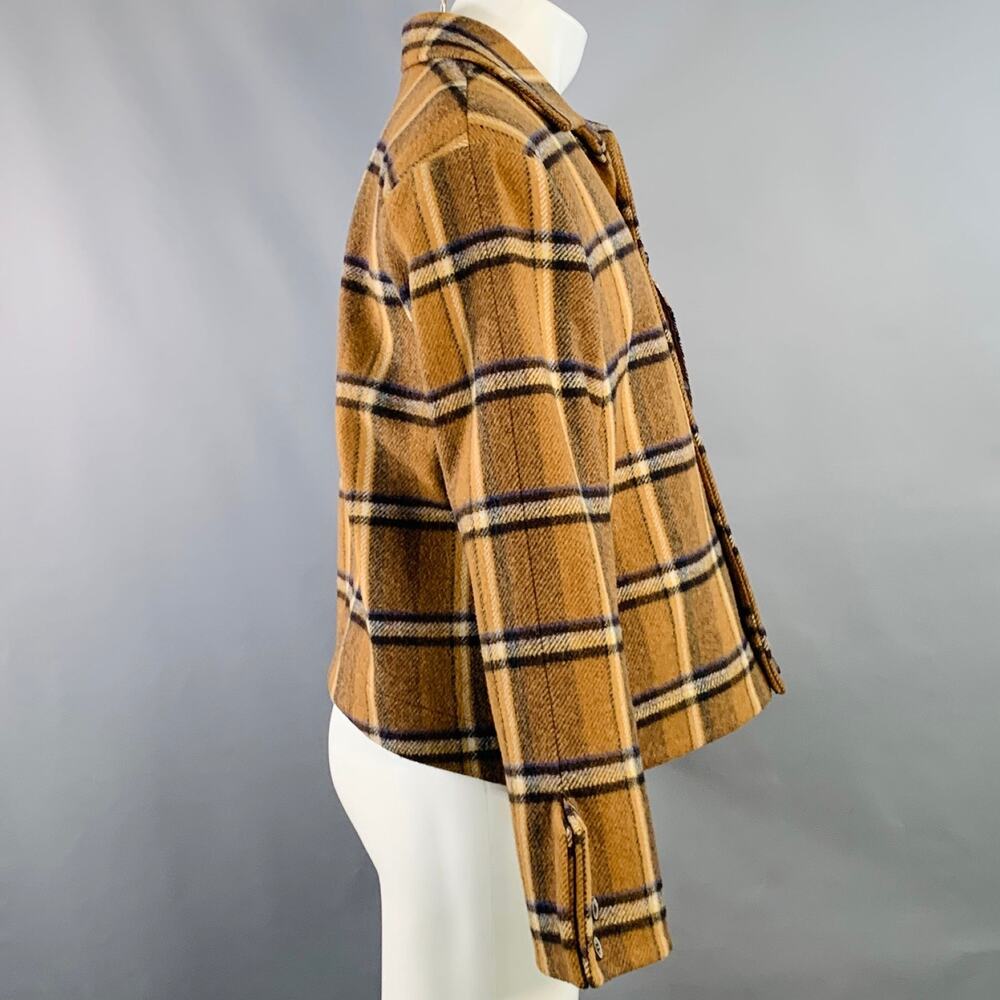 ADER ERROR Size M Brown Plaid Wool Blend One Pock… - image 3